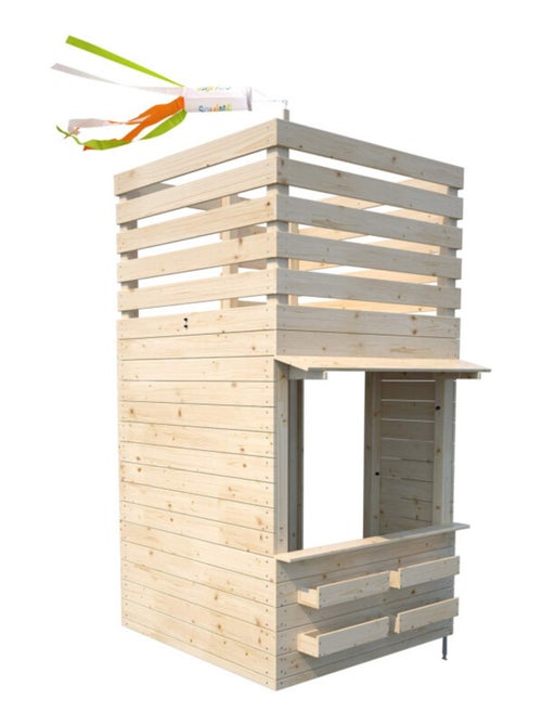 Cabane tour en bois avec comptoir et bac à sable SHOPPING - Kiabi