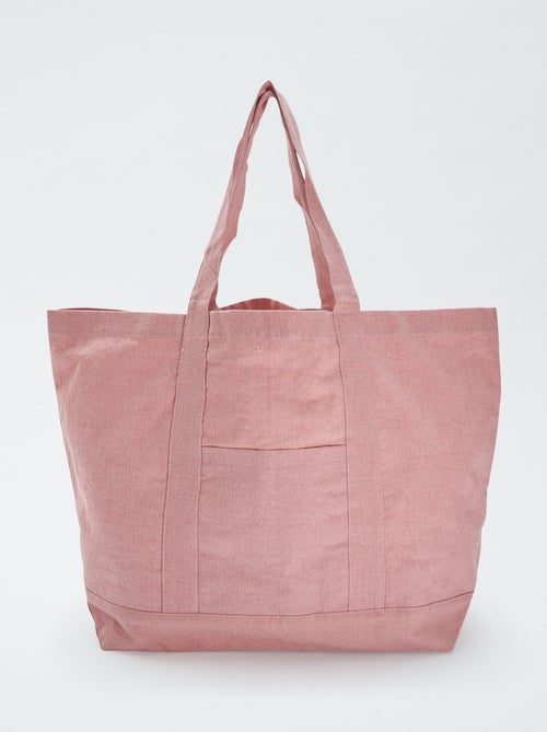Cabas de plage extra-large en coton - Kiabi