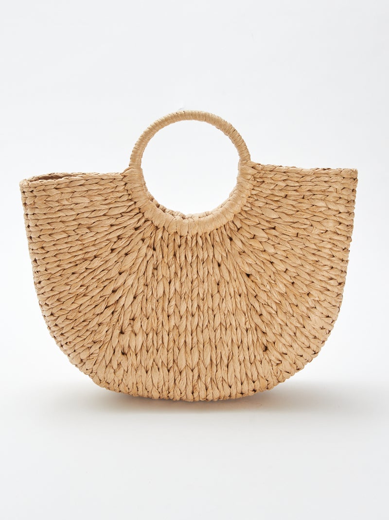Cabas en paille avec anse BEIGE - Kiabi