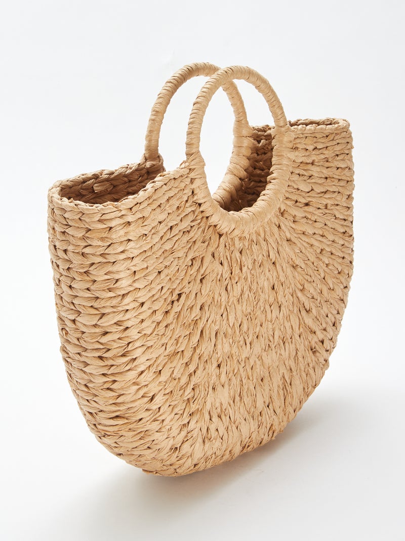 Cabas en paille avec anse BEIGE - Kiabi