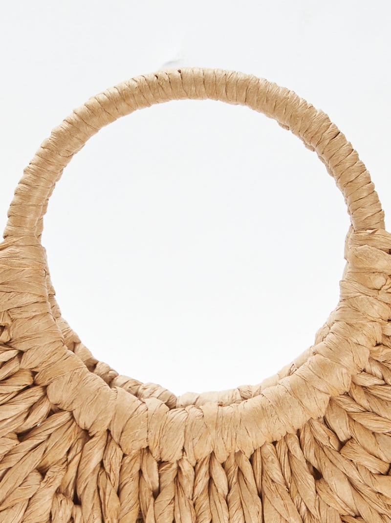 Cabas en paille avec anse BEIGE - Kiabi