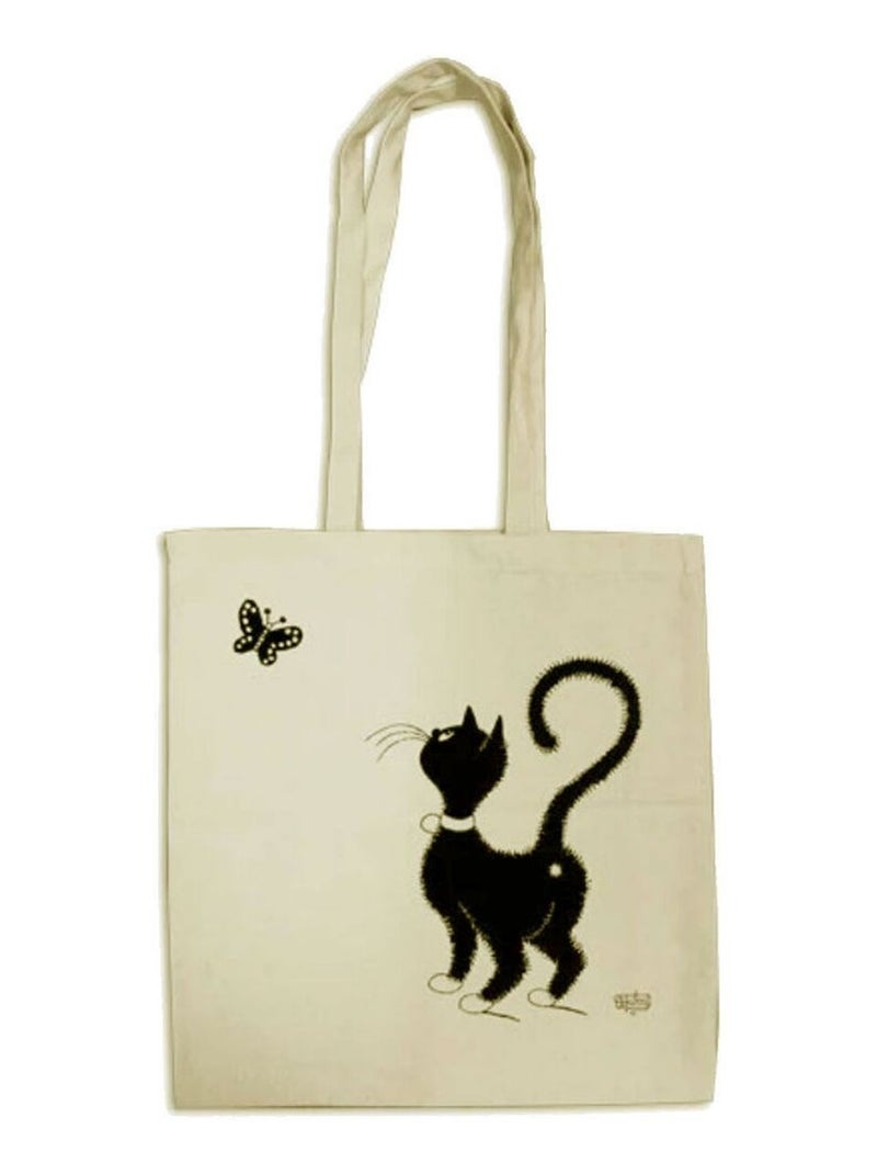 Cabas Femme Les Chats de Dubout - Papillon Beige - Kiabi
