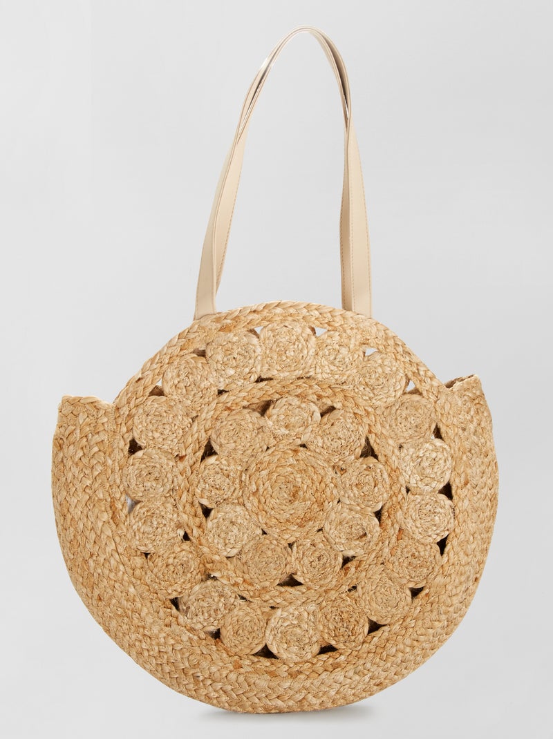 Cabas toile de jute beige - Kiabi