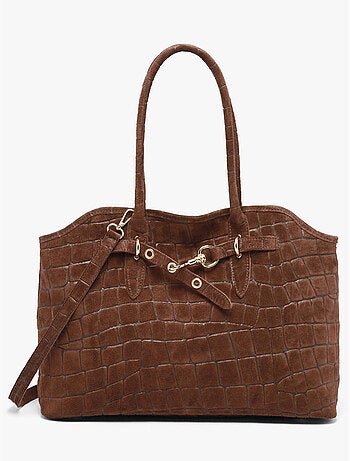 Cabas velvet croco cuir milano cuir de vachette