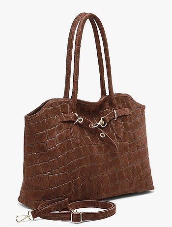Cabas velvet croco cuir milano cuir de vachette