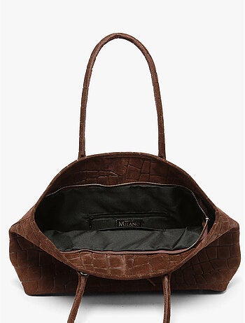 Cabas velvet croco cuir milano cuir de vachette