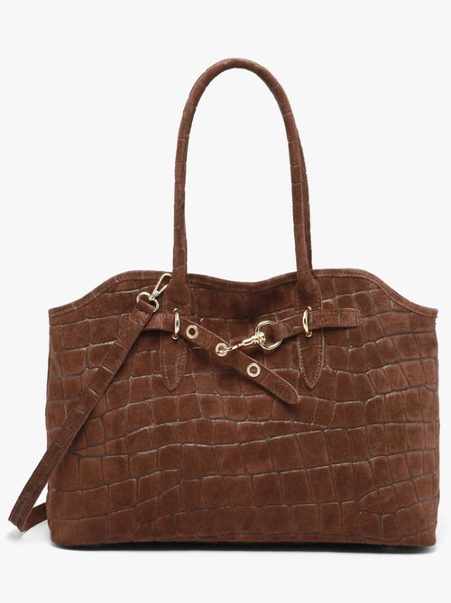 Cabas velvet croco cuir milano cuir de vachette - Kiabi