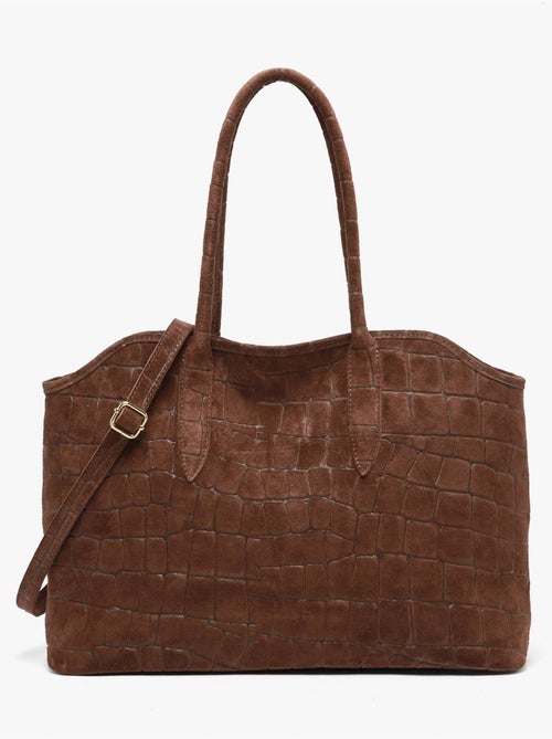 Cabas velvet croco cuir milano cuir de vachette - Kiabi
