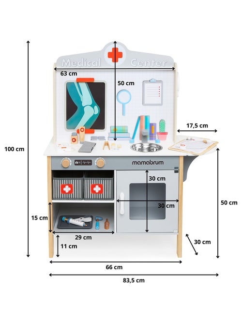 Cabinet médical en bois avec 20 accessoires Mamabrum - Kiabi Cabinet médical en bois avec 20 accessoires Mamabrum - Kiabi