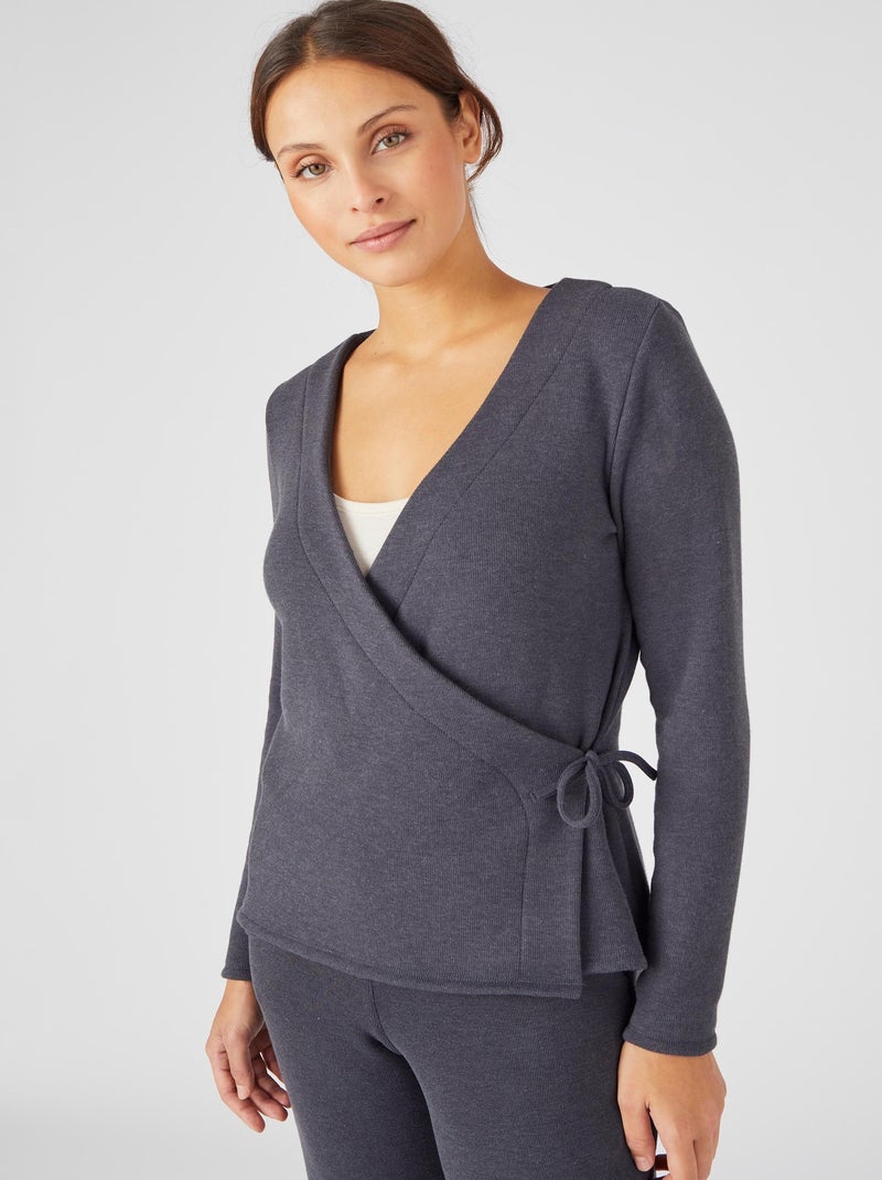 Cache-coeur Thermolactyl Ludivine - Le Slip Français x Damart - Damart Gris chiné - Kiabi