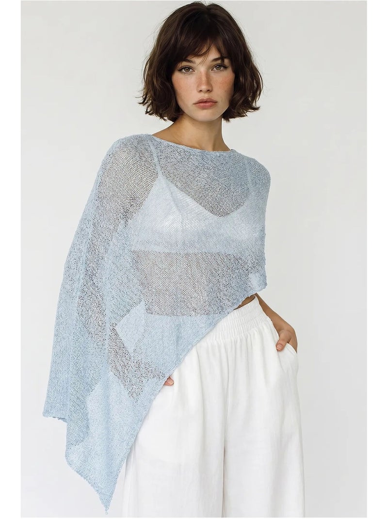 Cache-maillot de plage en maille avec découpe lucci Bleu ciel - Kiabi