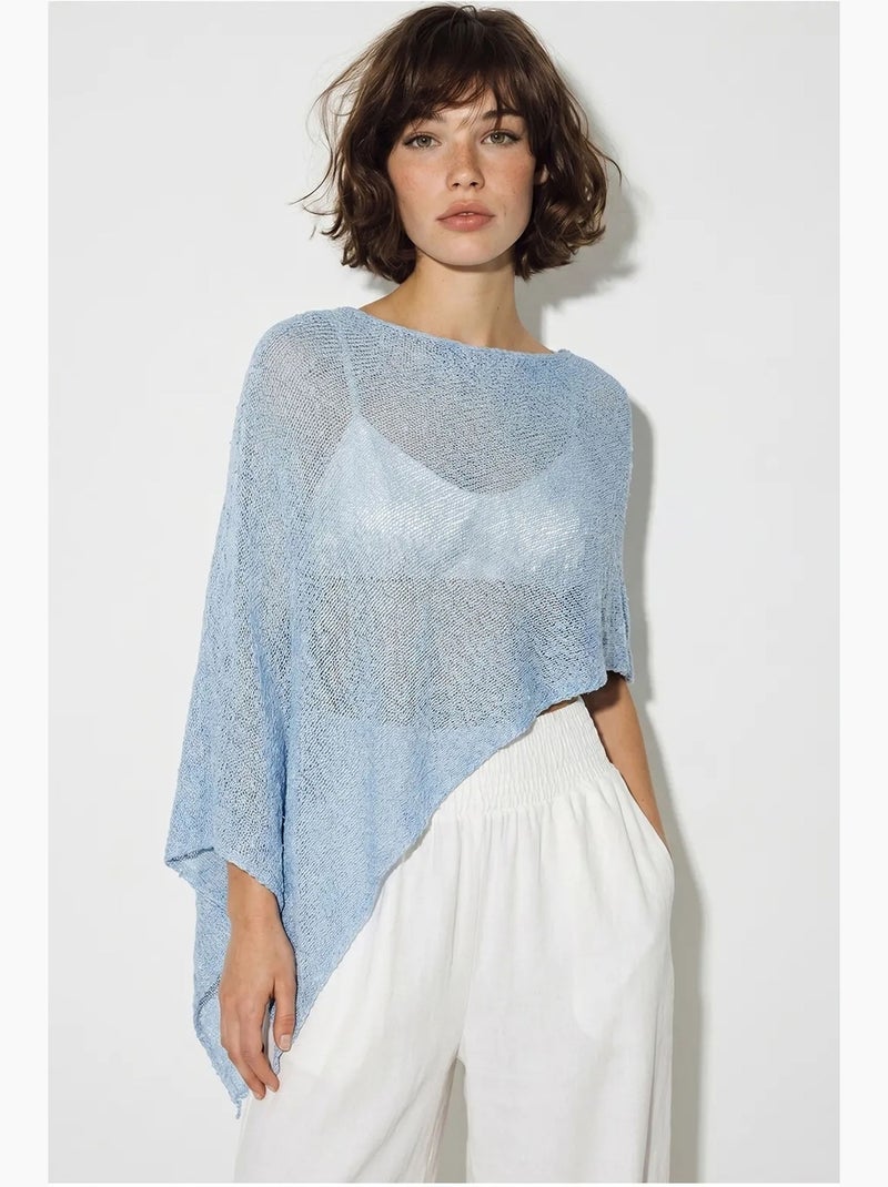 Cache-maillot de plage en maille avec découpe lucci Bleu ciel - Kiabi