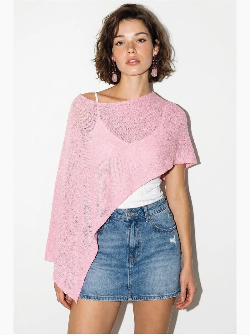 Cache-maillot de plage en maille avec découpe lucci Rose - Kiabi