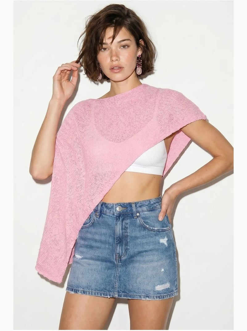 Cache-maillot de plage en maille avec découpe lucci Rose - Kiabi