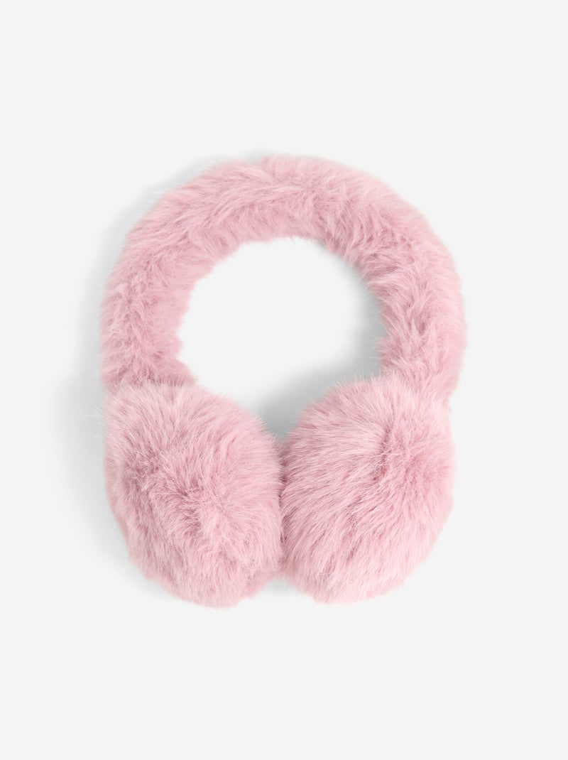 Cache-oreilles en fausse fourrure Rose - Kiabi