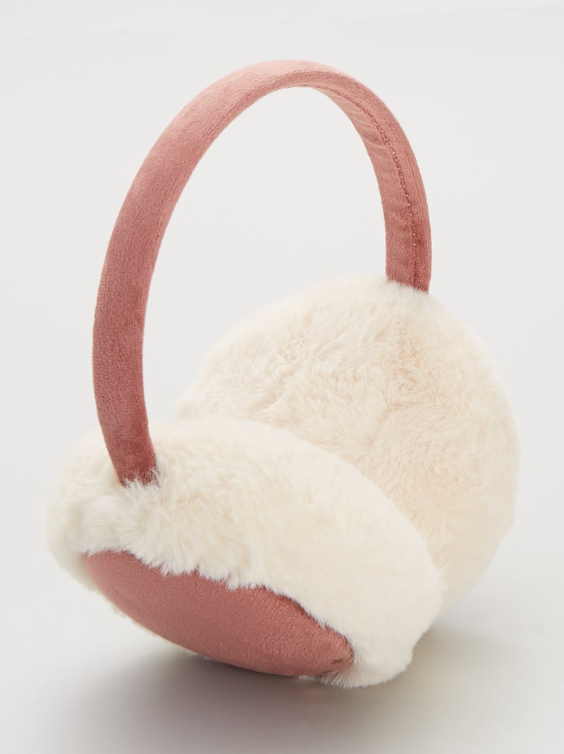 Cache-oreilles en velours rose - Kiabi