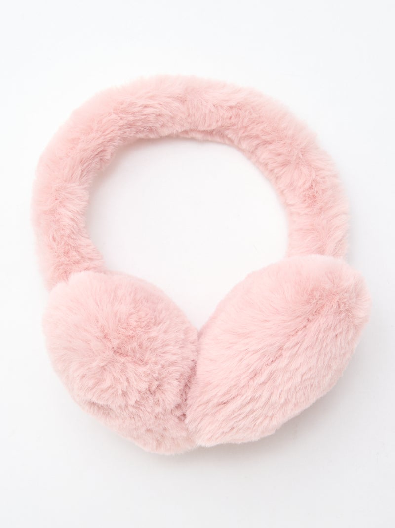 Cache oreilles imitation fausse fourrure Rose - Kiabi