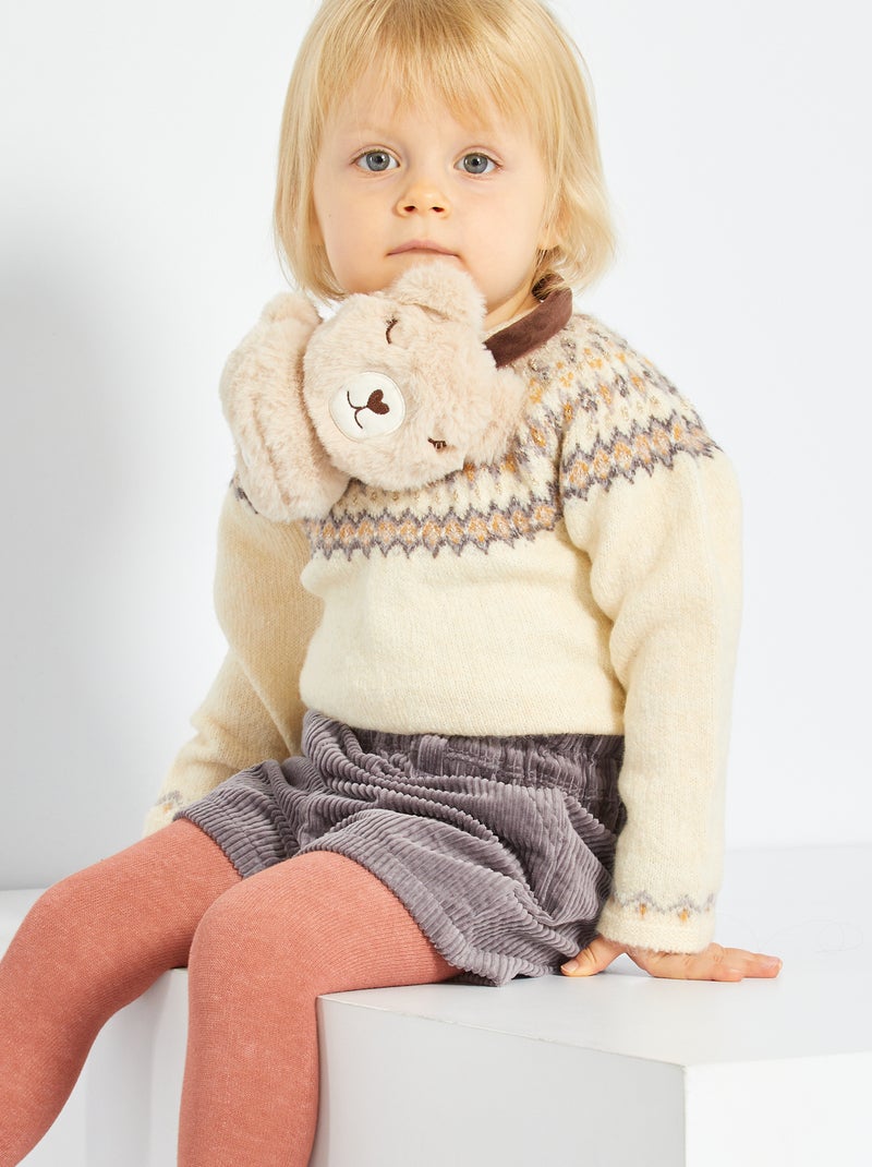 Cache-oreilles oursons beige rosé - Kiabi
