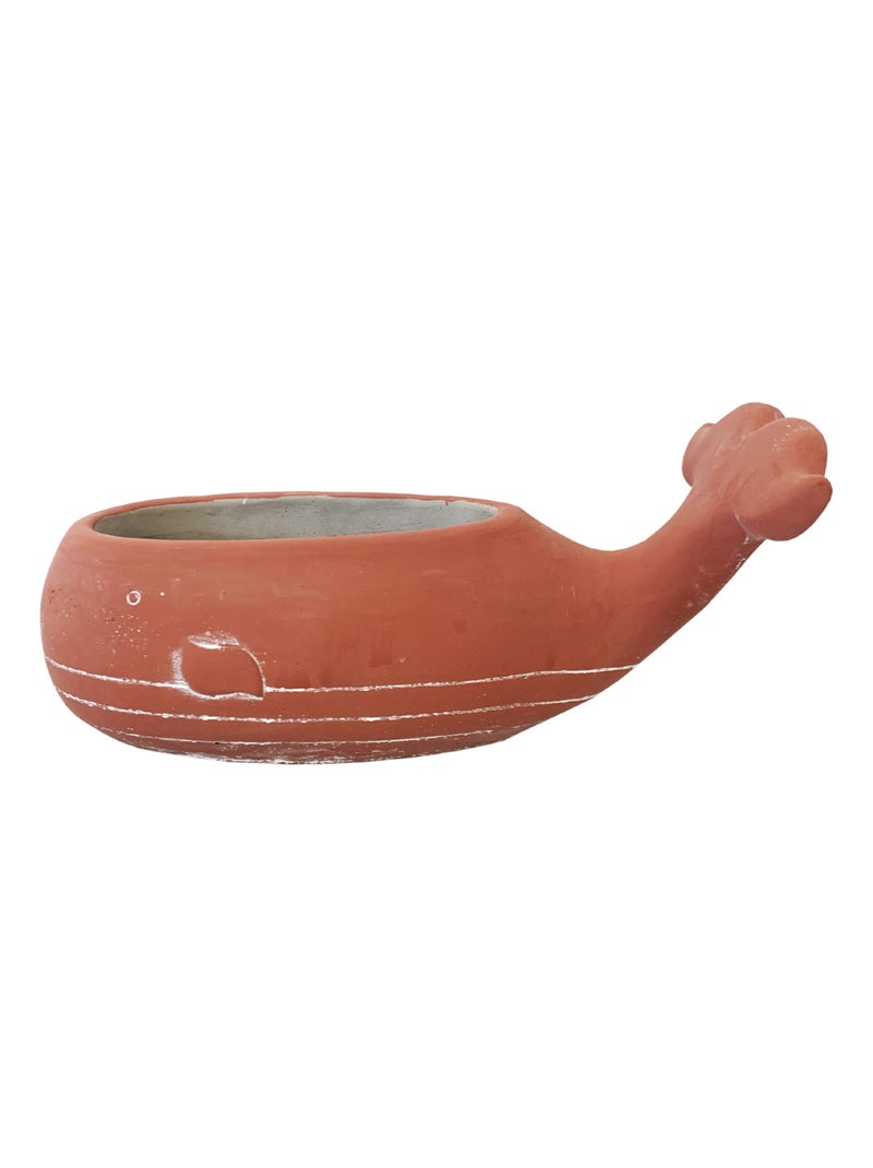 Cache pot baleine en ciment Rouge - Kiabi