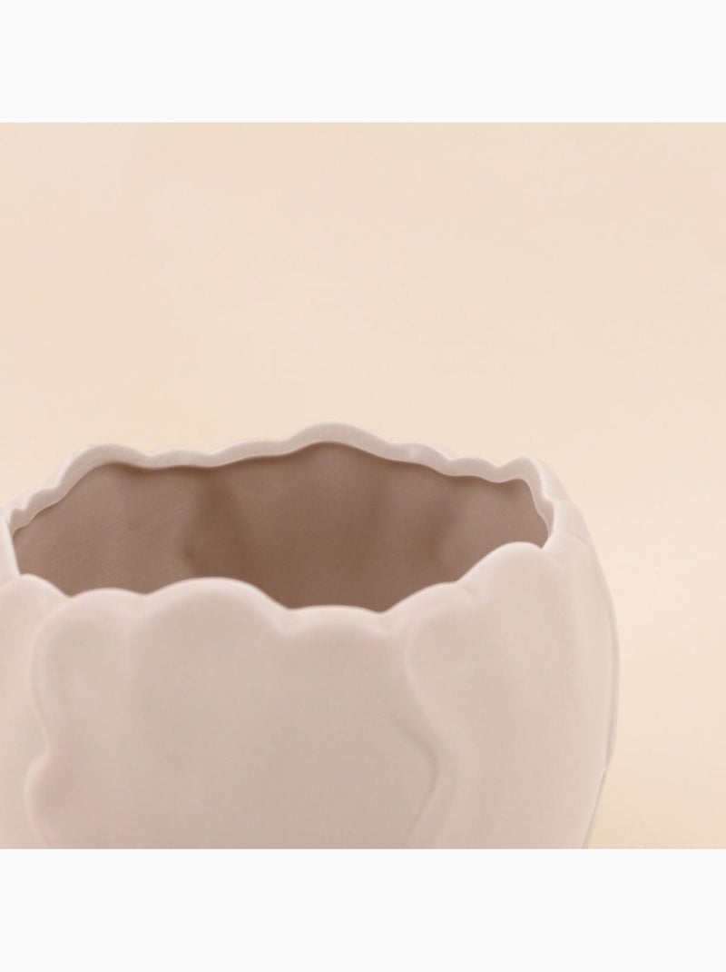 Cache pot céramique festonné 13x10cm Beige - Kiabi