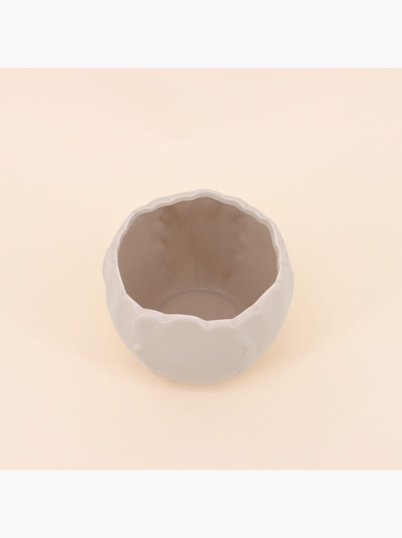 Cache pot céramique festonné 13x10cm Beige - Kiabi