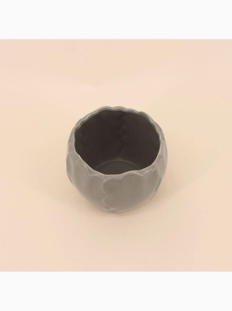 Cache pot céramique festonné 13x10cm Vert - Kiabi