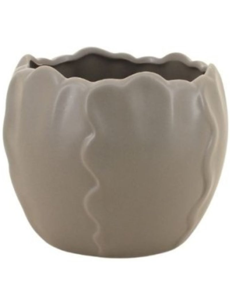 Cache pot céramique festonné 13x10cm Vert - Kiabi