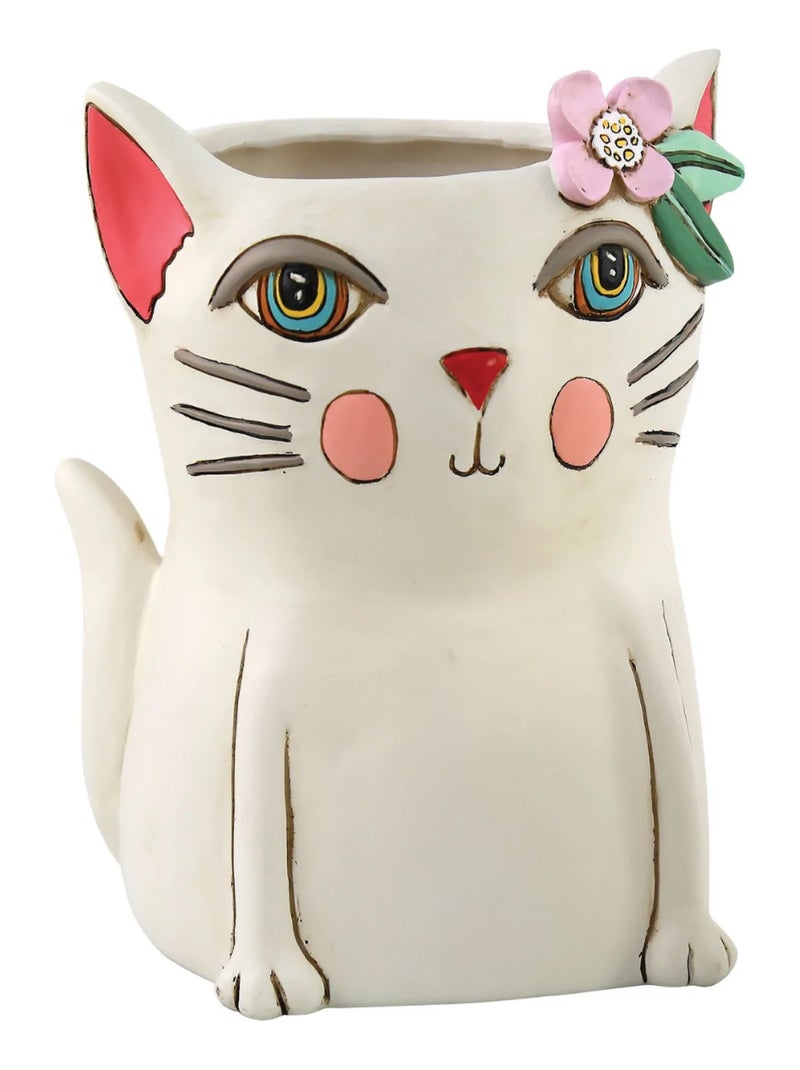 Cache pot chat Blanc - Kiabi