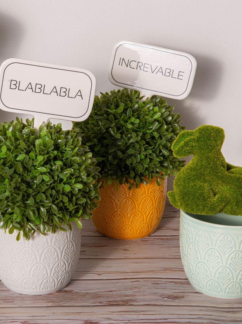 Cache pot de Fleur en céramique Gris Argenté Blanc - Kiabi