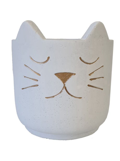 Cache Pot de Fleurs Chat Blanc - Kiabi