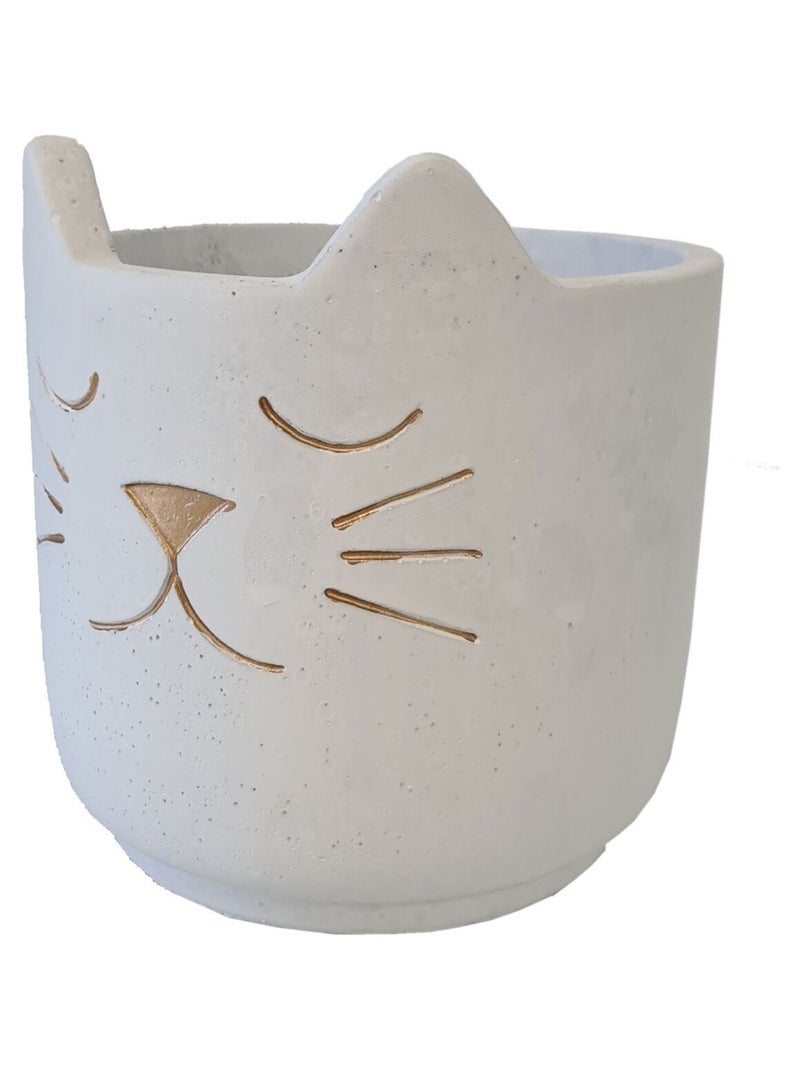 Cache Pot de Fleurs Chat Blanc Blanc - Kiabi