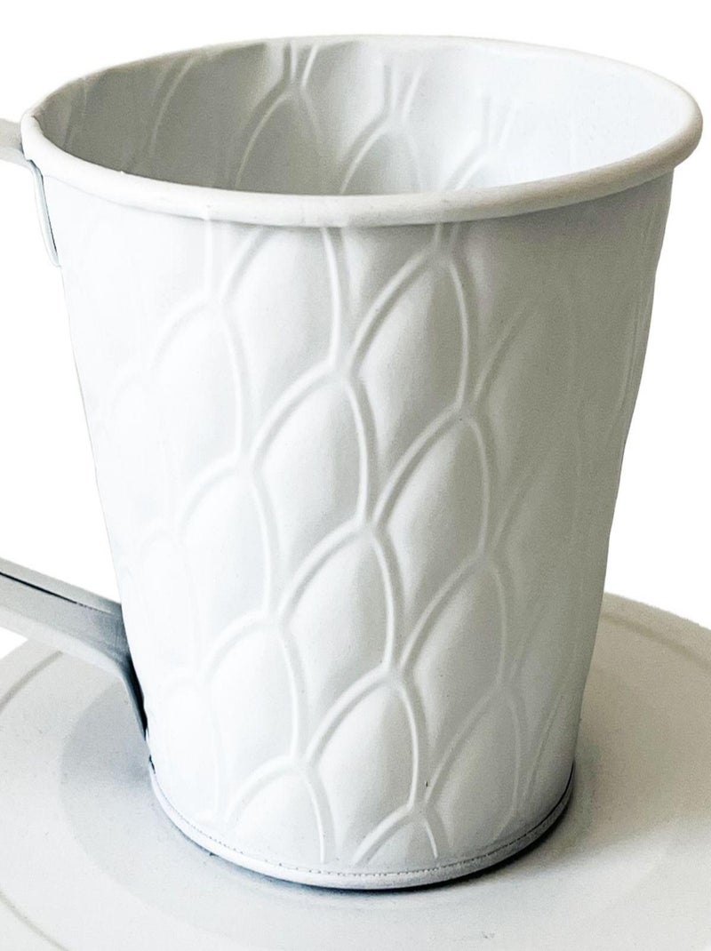 Cache Pot de Fleurs en forme de tasse Blanc - Kiabi