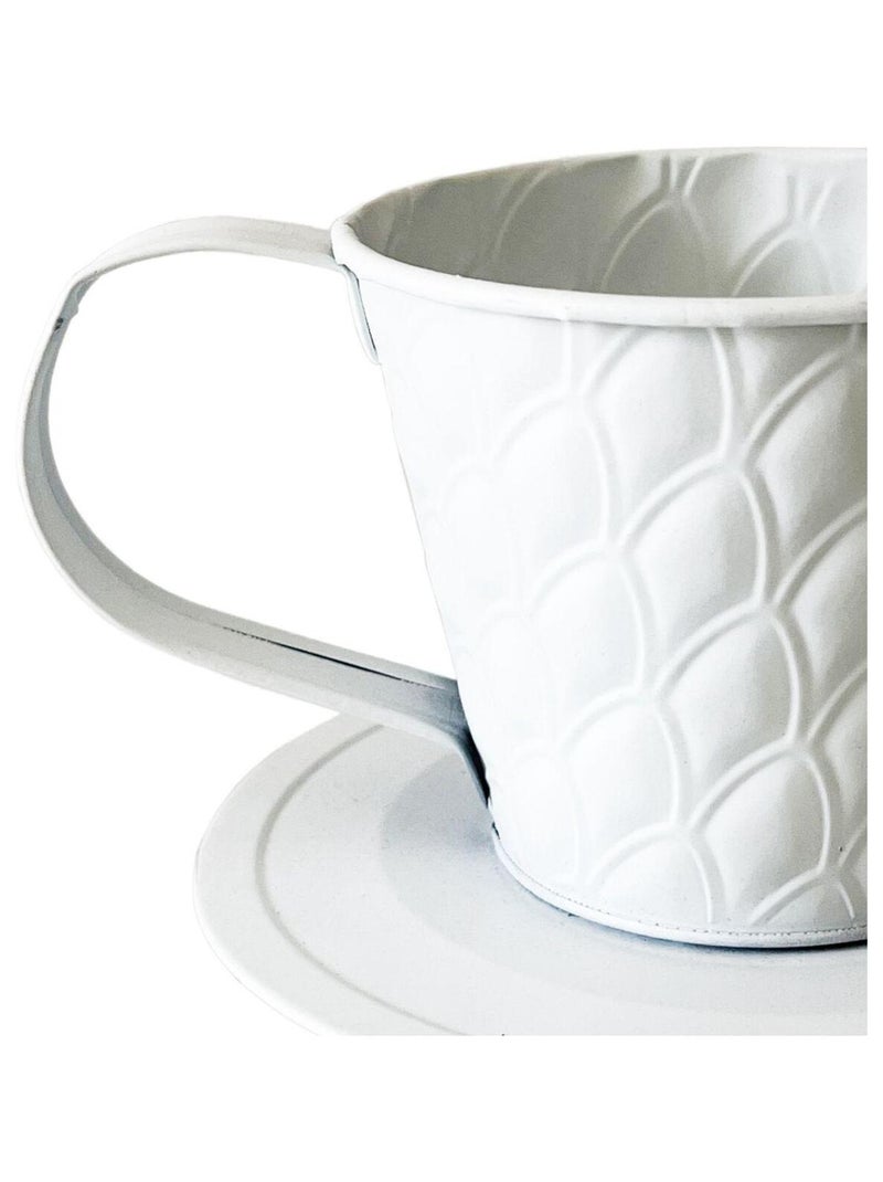 Cache Pot de Fleurs en forme de tasse Blanc - Kiabi