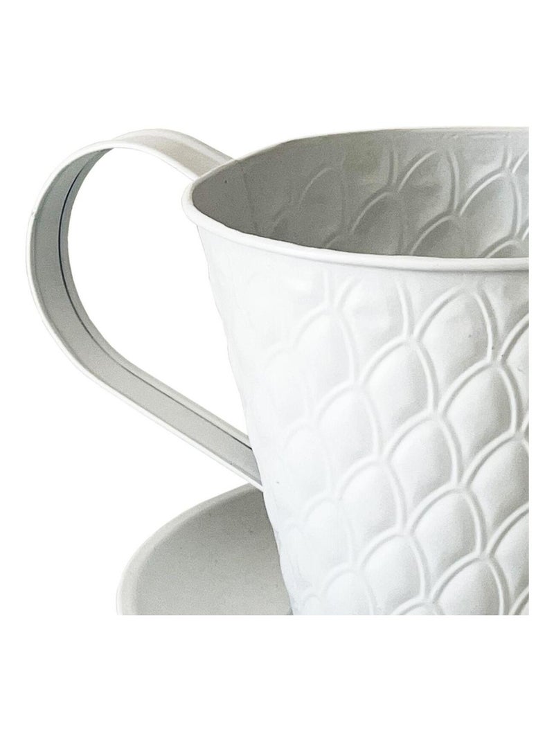 Cache Pot de Fleurs en forme de tasse Blanc - Kiabi
