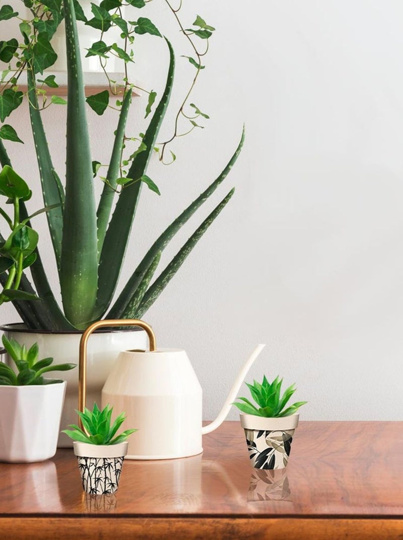 Cache pot de fleurs feuillage en bambou Beige - Kiabi