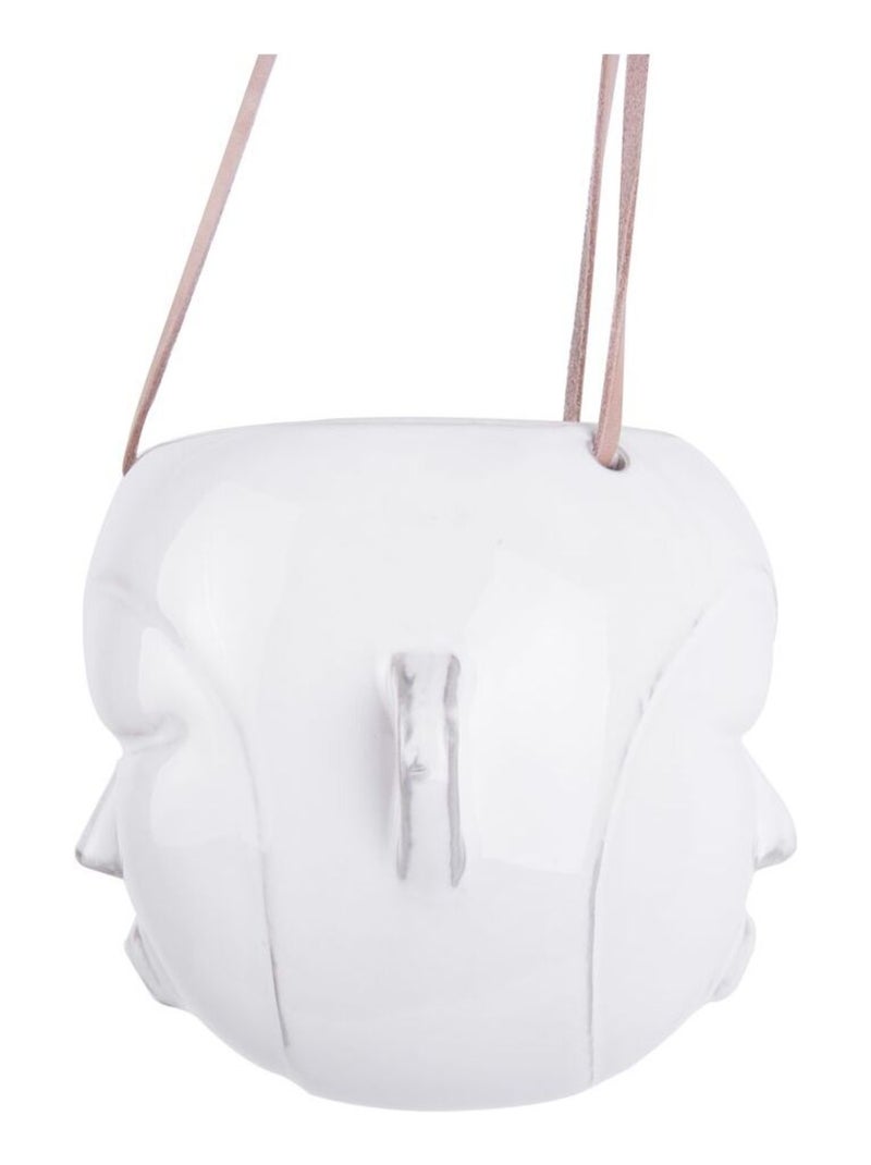 Cache-pot design rond suspendu Mask Blanc - Kiabi