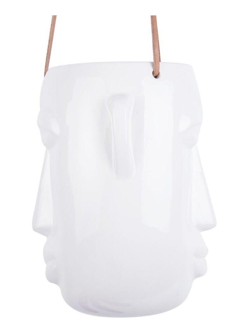 Cache-pot design suspendu Mask allongé Blanc - Kiabi