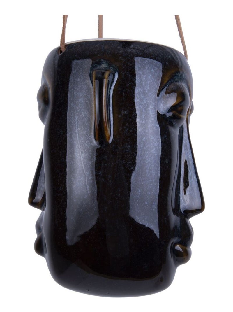 Cache-pot design suspendu Mask allongé Marron - Kiabi