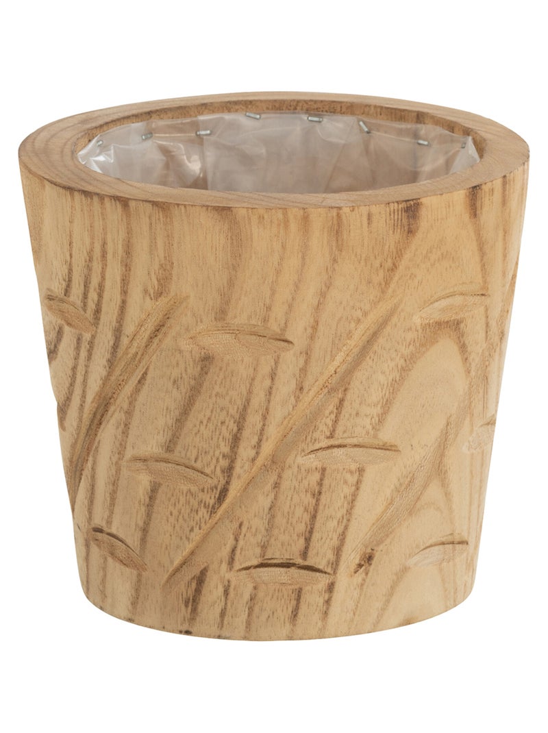 Cache-pot en bois naturel 15 cm Beige - Kiabi