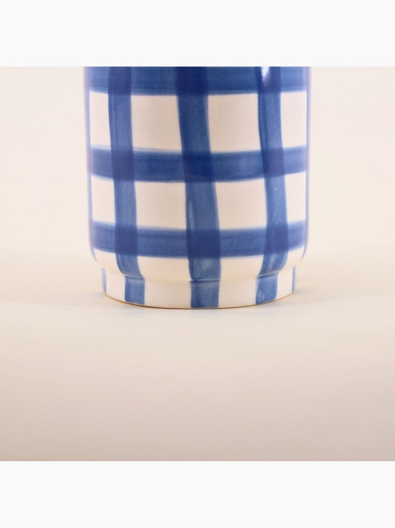 Cache pot en céramique à damiers bleu / blanc 9cm Bleu - Kiabi