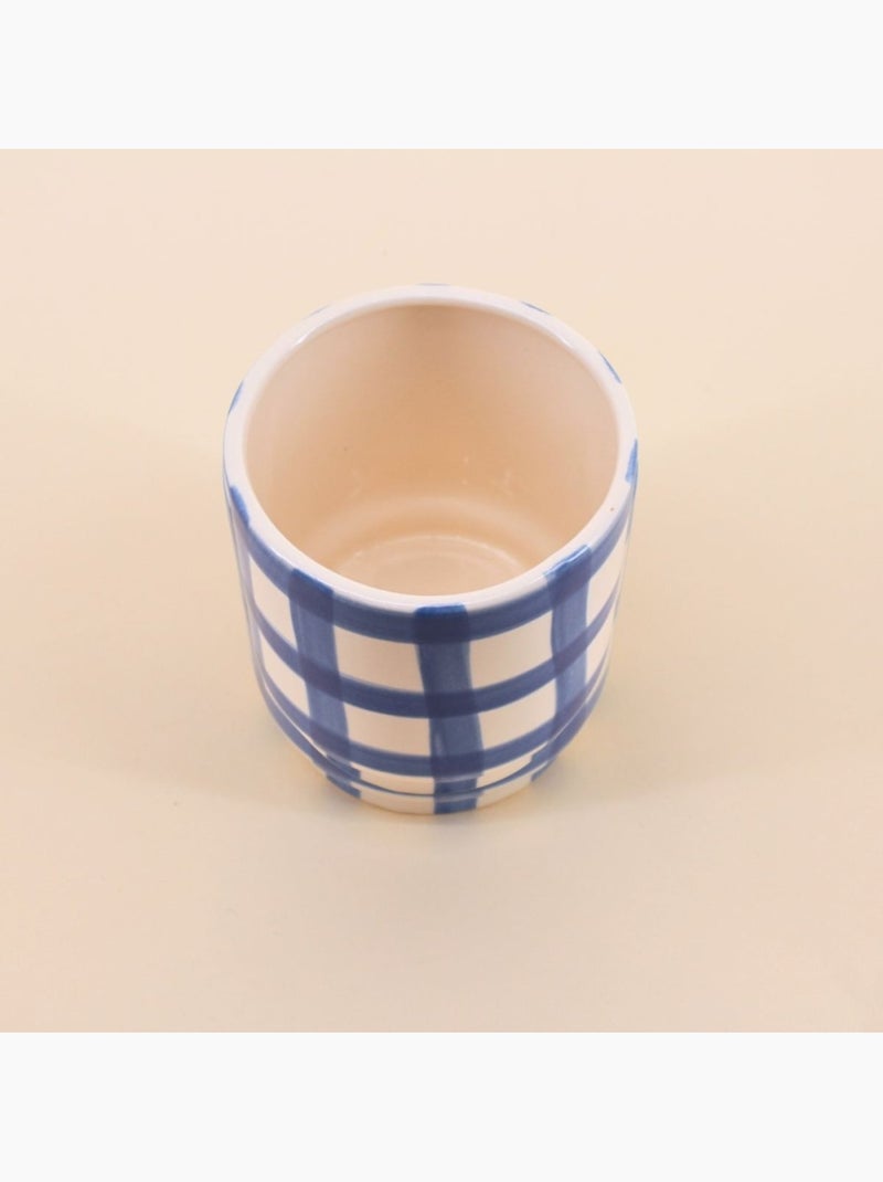 Cache pot en céramique à damiers bleu / blanc 9cm Bleu - Kiabi