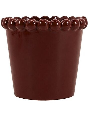 Cache-pot en céramique avec perles bordeaux 16cm