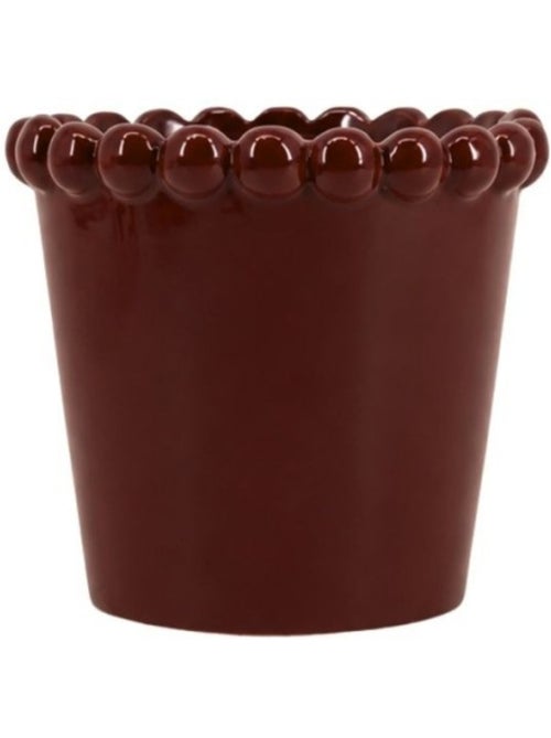 Cache-pot en céramique avec perles bordeaux 16cm - Kiabi Cache-pot en céramique avec perles bordeaux 16cm - Kiabi