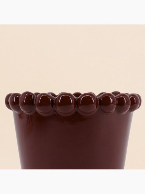 Cache-pot en céramique avec perles bordeaux 16cm - Kiabi Cache-pot en céramique avec perles bordeaux 16cm - Kiabi