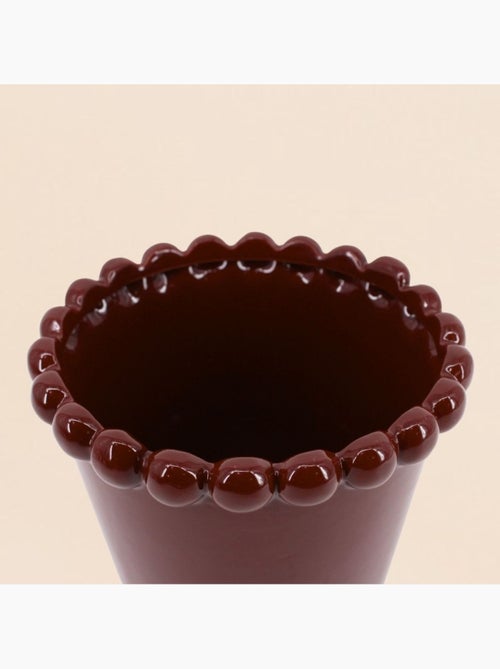 Cache-pot en céramique avec perles bordeaux 16cm - Kiabi Cache-pot en céramique avec perles bordeaux 16cm - Kiabi