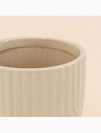 Cache-pot en céramique beige 13cm