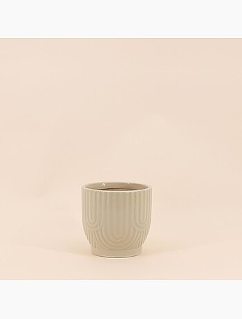 Cache-pot en céramique beige 13cm