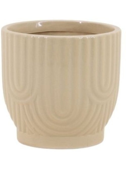 Cache-pot en céramique beige 13cm - Kiabi Cache-pot en céramique beige 13cm - Kiabi