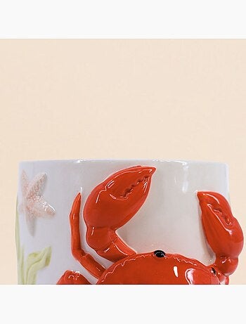 Cache-pot en céramique crabe 3d 19cm