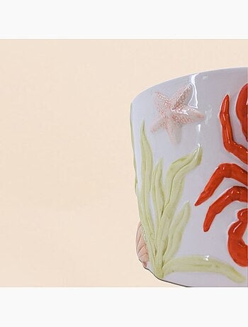Cache-pot en céramique crabe 3d 19cm